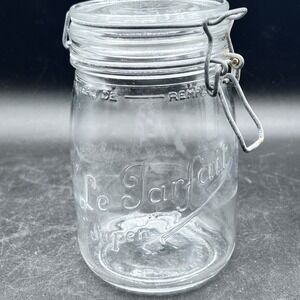 Vintage Le Parfait "Super" 1 Liter Glass Canning Jar w/ Wire Lid & Gasket France